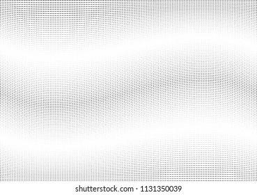 Abstract halftone wave dotted background. Halftone twisted grunge pattern, dot, circle.  Vector modern optical halftone pop art texture for poster, business card, cover, label mock-up, sticker layout