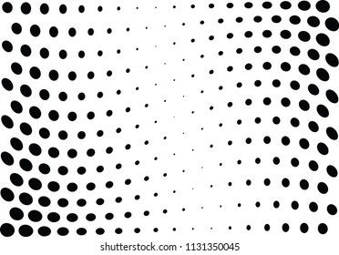 Abstract halftone wave dotted background. Halftone twisted grunge pattern, dot, circle.  Vector modern optical halftone pop art texture for poster, business card, cover, label mock-up, sticker layout