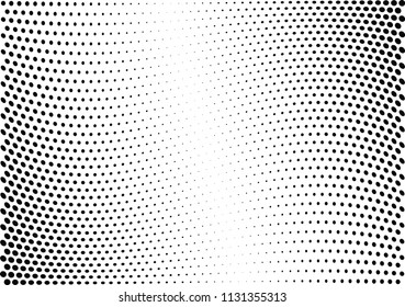 Abstract halftone wave dotted background. Halftone twisted grunge pattern, dot, circle.  Vector modern optical halftone pop art texture for poster, business card, cover, label mock-up, sticker layout
