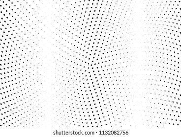 Abstract halftone wave dotted background. Halftone twisted grunge pattern, dot, circle.  Vector modern optical halftone pop art texture for poster, business card, cover, label mock-up, sticker layout