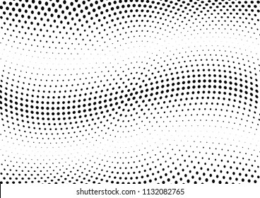 Abstract halftone wave dotted background. Halftone twisted grunge pattern, dot, circle.  Vector modern optical halftone pop art texture for poster, business card, cover, label mock-up, sticker layout