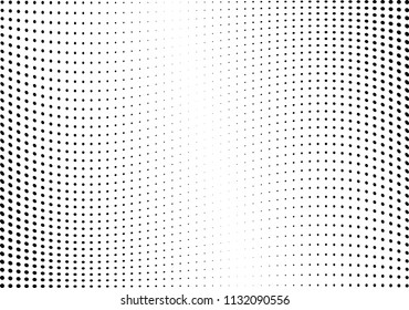 Abstract Halftone Wave Dotted Background. Halftone Twisted Grunge Pattern, Dot, Circle.  Vector Modern Optical Halftone Pop Art Texture For Poster, Business Card, Cover, Label Mock-up, Sticker Layout