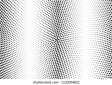 Abstract halftone wave dotted background. Halftone twisted grunge pattern, dot, circle.  Vector modern optical halftone pop art texture for poster, business card, cover, label mock-up, sticker layout