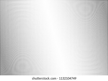 Abstract halftone wave dotted background. Halftone twisted grunge pattern, dot, circle.  Vector modern optical halftone pop art texture for poster, business card, cover, label mock-up, sticker layout