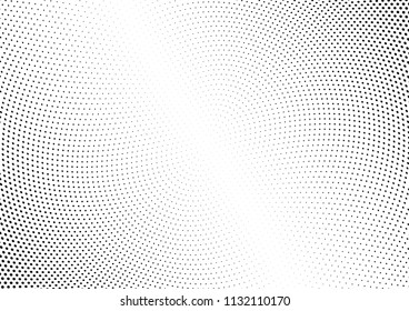 Abstract halftone wave dotted background. Halftone twisted grunge pattern, dot, circle.  Vector modern optical halftone pop art texture for poster, business card, cover, label mock-up, sticker layout