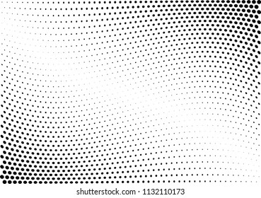 Abstract halftone wave dotted background. Halftone twisted grunge pattern, dot, circle.  Vector modern optical halftone pop art texture for poster, business card, cover, label mock-up, sticker layout