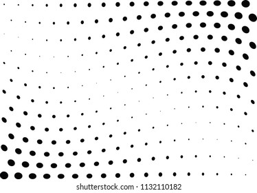 Abstract halftone wave dotted background. Halftone twisted grunge pattern, dot, circle.  Vector modern optical halftone pop art texture for poster, business card, cover, label mock-up, sticker layout