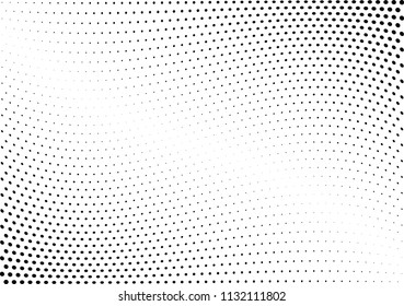 Abstract halftone wave dotted background. Halftone twisted grunge pattern, dot, circle.  Vector modern optical halftone pop art texture for poster, business card, cover, label mock-up, sticker layout