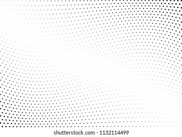 Abstract halftone wave dotted background. Halftone twisted grunge pattern, dot, circle.  Vector modern optical halftone pop art texture for poster, business card, cover, label mock-up, sticker layout