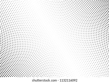 Abstract halftone wave dotted background. Halftone twisted grunge pattern, dot, circle.  Vector modern optical halftone pop art texture for poster, business card, cover, label mock-up, sticker layout