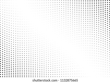 Abstract halftone wave dotted background. Halftone twisted grunge pattern, dot, circle.  Vector modern optical halftone pop art texture for poster, business card, cover, label mock-up, sticker layout