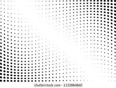 Abstract halftone wave dotted background. Halftone twisted grunge pattern, dot, circle.  Vector modern optical halftone pop art texture for poster, business card, cover, label mock-up, sticker layout