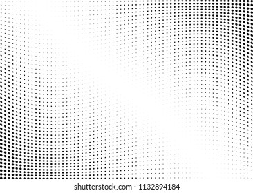 Abstract halftone wave dotted background. Halftone twisted grunge pattern, dot, circle.  Vector modern optical halftone pop art texture for poster, business card, cover, label mock-up, sticker layout