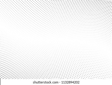 Abstract halftone wave dotted background. Halftone twisted grunge pattern, dot, circle.  Vector modern optical halftone pop art texture for poster, business card, cover, label mock-up, sticker layout