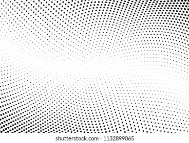 Abstract halftone wave dotted background. Halftone twisted grunge pattern, dot, circle.  Vector modern optical halftone pop art texture for poster, business card, cover, label mock-up, sticker layout