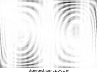Abstract halftone wave dotted background. Halftone twisted grunge pattern, dot, circle.  Vector modern optical halftone pop art texture for poster, business card, cover, label mock-up, sticker layout