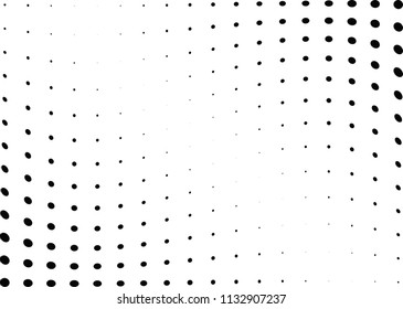 Abstract halftone wave dotted background. Halftone twisted grunge pattern, dot, circle.  Vector modern optical halftone pop art texture for poster, business card, cover, label mock-up, sticker layout