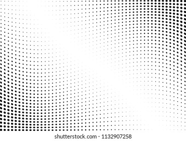 Abstract halftone wave dotted background. Halftone twisted grunge pattern, dot, circle.  Vector modern optical halftone pop art texture for poster, business card, cover, label mock-up, sticker layout
