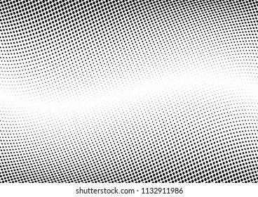 Abstract halftone wave dotted background. Halftone twisted grunge pattern, dot, circle.  Vector modern optical halftone pop art texture for poster, business card, cover, label mock-up, sticker layout