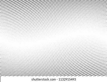 Abstract halftone wave dotted background. Halftone twisted grunge pattern, dot, circle.  Vector modern optical halftone pop art texture for poster, business card, cover, label mock-up, sticker layout