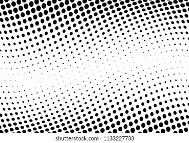 Abstract halftone wave dotted background. Halftone twisted grunge pattern, dot, circle.  Vector modern optical halftone pop art texture for poster, business card, cover, label mock-up, sticker layout