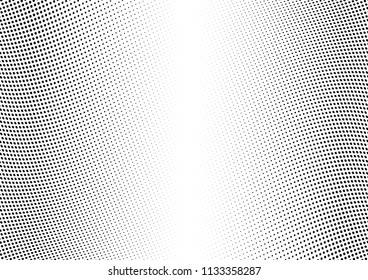 Abstract halftone wave dotted background. Halftone twisted grunge pattern, dot, circle.  Vector modern optical halftone pop art texture for poster, business card, cover, label mock-up, sticker layout