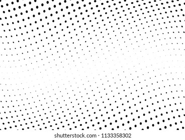 Abstract halftone wave dotted background. Halftone twisted grunge pattern, dot, circle.  Vector modern optical halftone pop art texture for poster, business card, cover, label mock-up, sticker layout