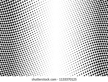 Abstract halftone wave dotted background. Halftone twisted grunge pattern, dot, circle.  Vector modern optical halftone pop art texture for poster, business card, cover, label mock-up, sticker layout
