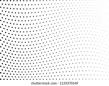 Abstract halftone wave dotted background. Halftone twisted grunge pattern, dot, circle.  Vector modern optical halftone pop art texture for poster, business card, cover, label mock-up, sticker layout