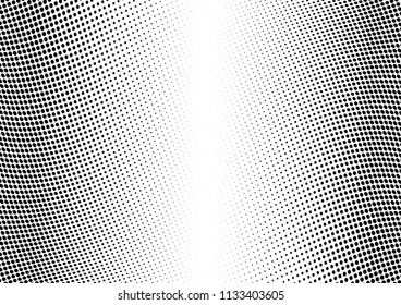 Abstract halftone wave dotted background. Halftone twisted grunge pattern, dot, circle.  Vector modern optical halftone pop art texture for poster, business card, cover, label mock-up, sticker layout