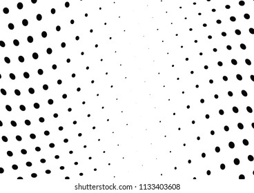 Abstract halftone wave dotted background. Halftone twisted grunge pattern, dot, circle.  Vector modern optical halftone pop art texture for poster, business card, cover, label mock-up, sticker layout