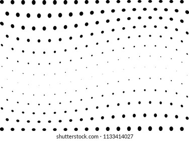 Abstract halftone wave dotted background. Halftone twisted grunge pattern, dot, circle.  Vector modern optical halftone pop art texture for poster, business card, cover, label mock-up, sticker layout