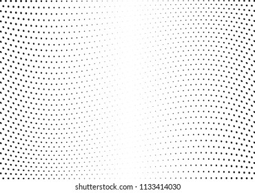Abstract halftone wave dotted background. Halftone twisted grunge pattern, dot, circle.  Vector modern optical halftone pop art texture for poster, business card, cover, label mock-up, sticker layout