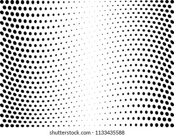 Abstract halftone wave dotted background. Halftone twisted grunge pattern, dot, circle.  Vector modern optical halftone pop art texture for poster, business card, cover, label mock-up, sticker layout