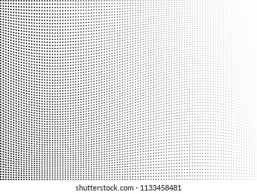 Abstract halftone wave dotted background. Halftone twisted grunge pattern, dot, circle.  Vector modern optical halftone pop art texture for poster, business card, cover, label mock-up, sticker layout