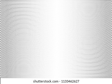 Abstract halftone wave dotted background. Halftone twisted grunge pattern, dot, circle.  Vector modern optical halftone pop art texture for poster, business card, cover, label mock-up, sticker layout