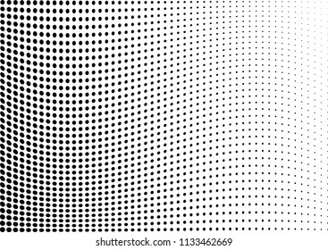 Abstract halftone wave dotted background. Halftone twisted grunge pattern, dot, circle.  Vector modern optical halftone pop art texture for poster, business card, cover, label mock-up, sticker layout