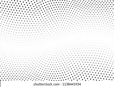 Abstract halftone wave dotted background. Halftone twisted grunge pattern, dot, circle.  Vector modern optical halftone pop art texture for poster, business card, cover, label mock-up, sticker layout