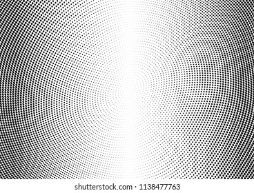 Abstract halftone wave dotted background. Halftone twisted grunge pattern, dot, circle.  Vector modern optical halftone pop art texture for poster, business card, cover, label mock-up, sticker layout