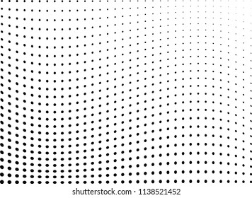 Abstract halftone wave dotted background. Halftone twisted grunge pattern, dot, circle.  Vector modern optical halftone pop art texture for poster, business card, cover, label mock-up, sticker layout