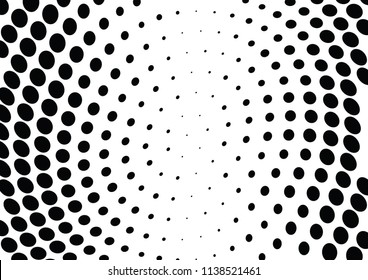 Abstract halftone wave dotted background. Halftone twisted grunge pattern, dot, circle.  Vector modern optical halftone pop art texture for poster, business card, cover, label mock-up, sticker layout