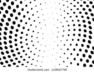 Abstract halftone wave dotted background. Halftone twisted grunge pattern, dot, circle.  Vector modern optical halftone pop art texture for poster, business card, cover, label mock-up, sticker layout