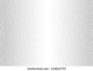 Abstract halftone wave dotted background. Halftone twisted grunge pattern, dot, circle.  Vector modern optical halftone pop art texture for poster, business card, cover, label mock-up, sticker layout