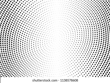 Abstract halftone wave dotted background. Halftone twisted grunge pattern, dot, circle.  Vector modern optical halftone pop art texture for poster, business card, cover, label mock-up, sticker layout