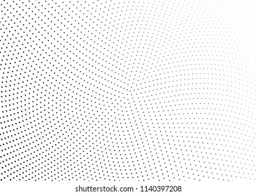 Abstract halftone wave dotted background. Halftone twisted grunge pattern, dot, circle.  Vector modern optical halftone pop art texture for poster, business card, cover, label mock-up, sticker layout