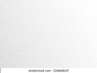 Abstract halftone wave dotted background. Halftone twisted grunge pattern, dot, circle.  Vector modern optical halftone pop art texture for poster, business card, cover, label mock-up, sticker layout