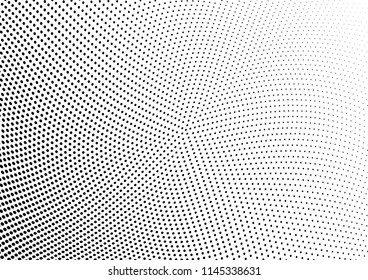 Abstract halftone wave dotted background. Halftone twisted grunge pattern, dot, circle.  Vector modern optical halftone pop art texture for poster, business card, cover, label mock-up, sticker layout