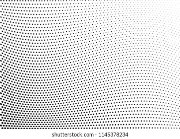 Abstract halftone wave dotted background. Halftone twisted grunge pattern, dot, circle.  Vector modern optical halftone pop art texture for poster, business card, cover, label mock-up, sticker layout
