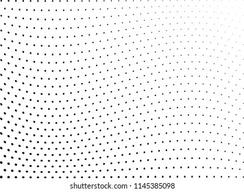 Abstract halftone wave dotted background. Halftone twisted grunge pattern, dot, circle.  Vector modern optical halftone pop art texture for poster, business card, cover, label mock-up, sticker layout