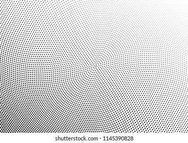 Abstract halftone wave dotted background. Halftone twisted grunge pattern, dot, circle.  Vector modern optical halftone pop art texture for poster, business card, cover, label mock-up, sticker layout